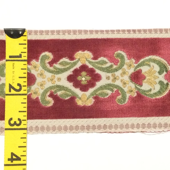 Cherry Red Velveteen Textile Trim - 2 Yards - Picture 2 of 4